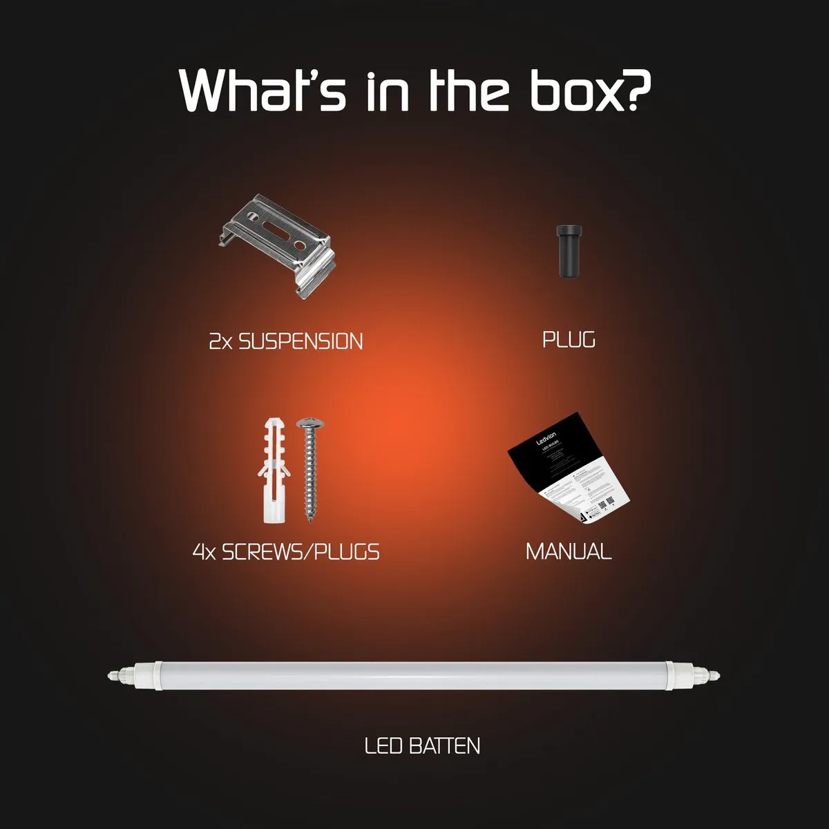 LEDVION LED Armatuur 120cm 30W 6500K - IP65