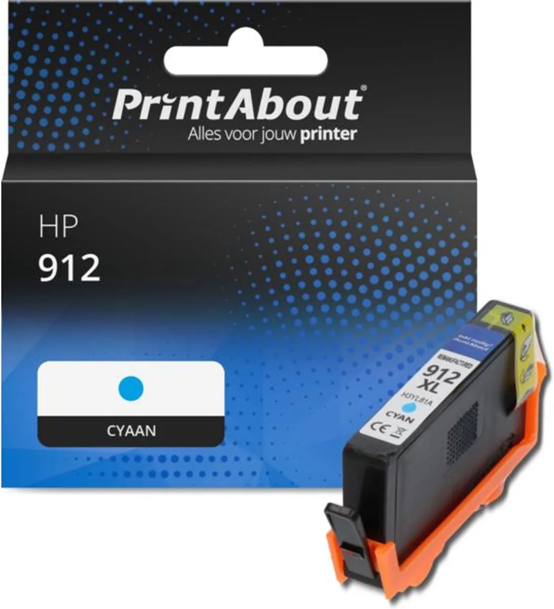PrintAbout Inktcartridge 912 3YL77AE Cyaan