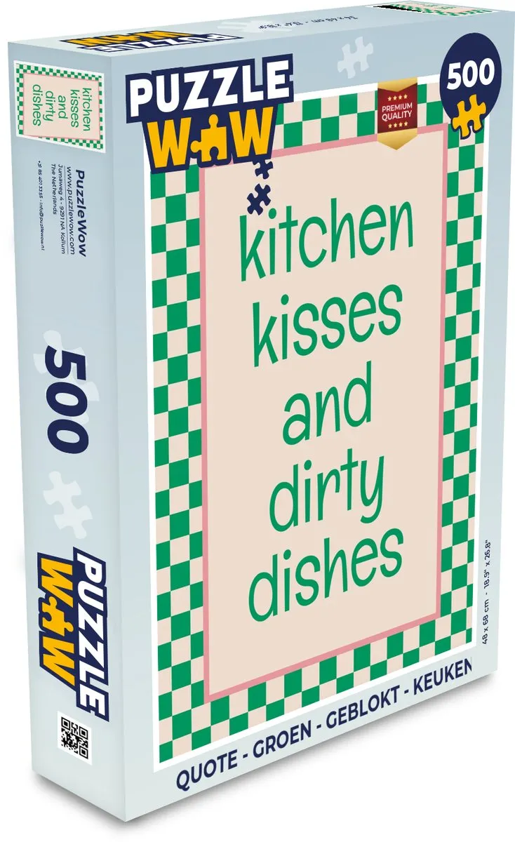 PuzzleWow Quote Puzzel 500 Stuks - Geblokt Groen