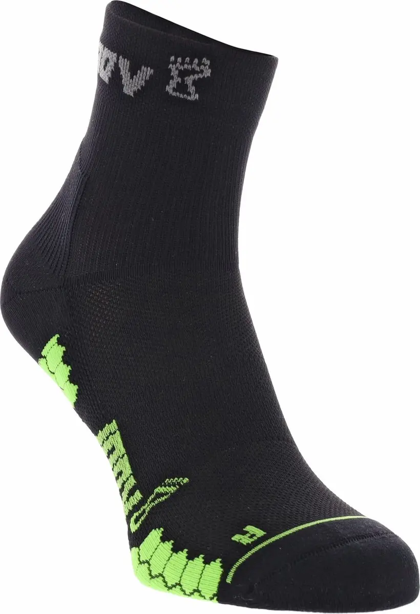 Trailfly Sock Mid Zwart/Groen Hardloopsokken Mid- Hardloopsokken
