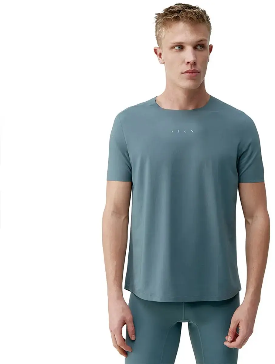 Born Living Yoga Vostok T-shirt - L - Blauw/Grijs Groen