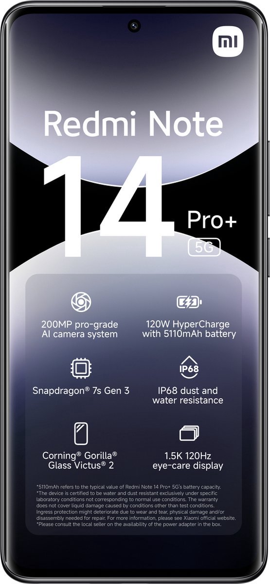 Xiaomi Redmi Note 14 Pro+ 5G - 512GB - Zwart