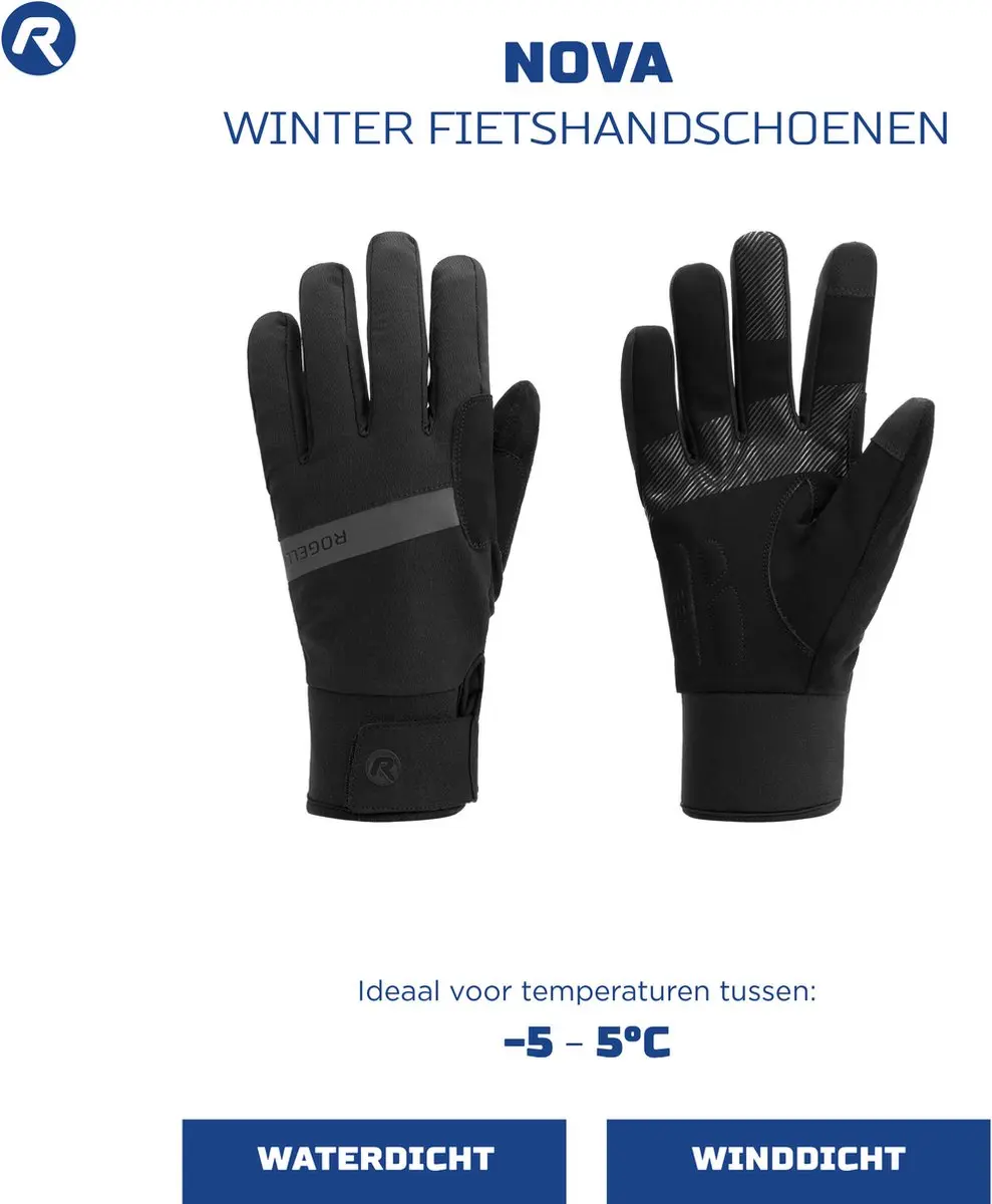 Rogelli Nova Heren Fietshandschoenen ROG351973 - Waterproof - S