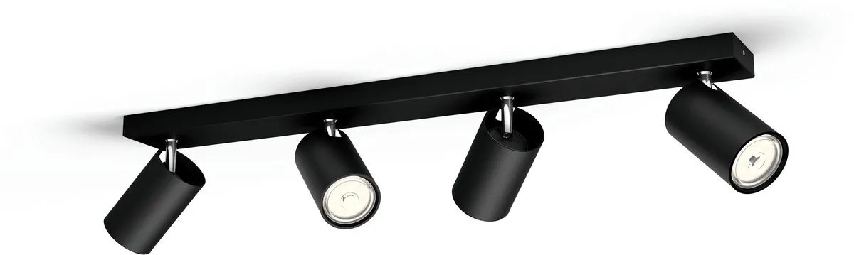 Philips Kosipo Opbouwspot 4-delig - Zwart