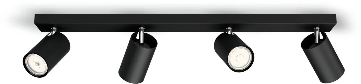 Philips Kosipo Opbouwspot 4-delig - Zwart
