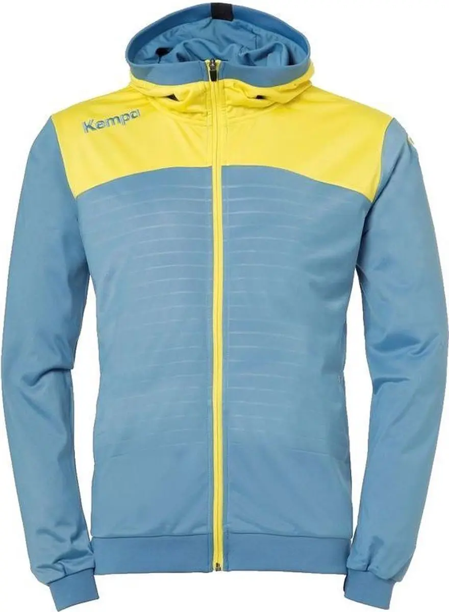 Kempa Emotion 2.0 Jas met Capuchon Dove Blauw-Limoen Geel Maat L
