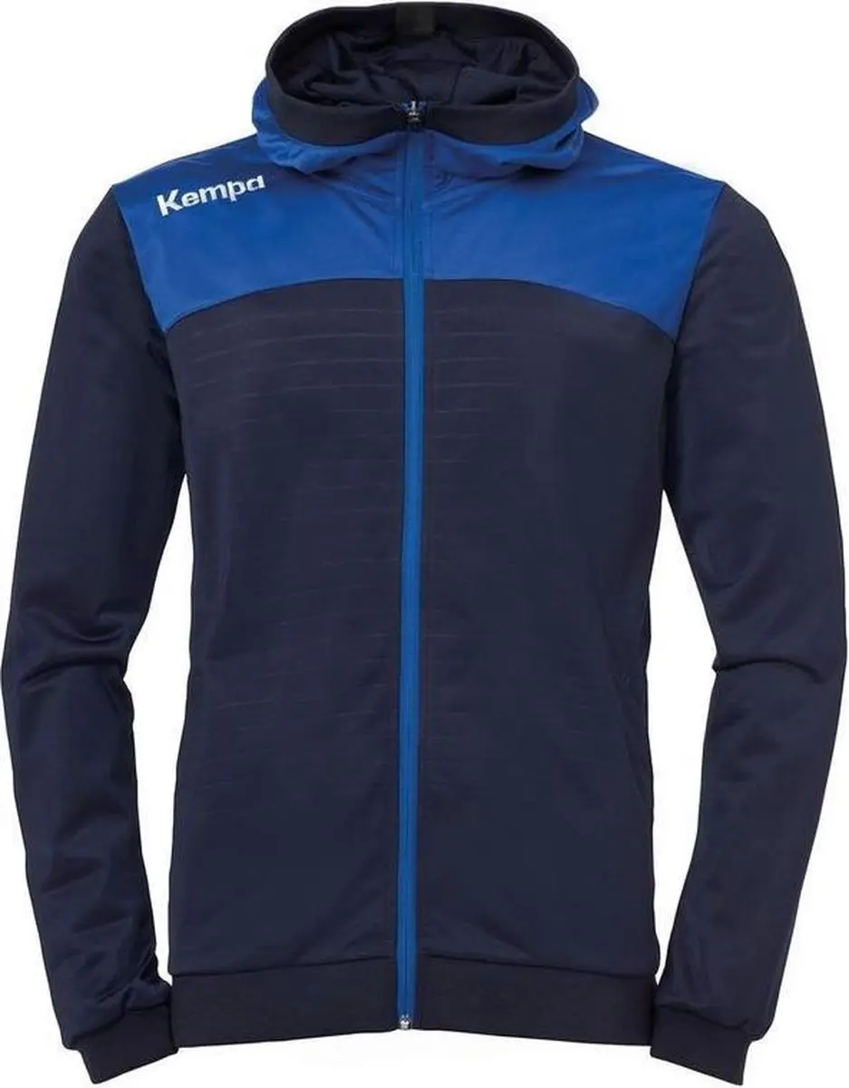 Kempa Emotion 2.0 Jas met Capuchon Marine Blauw-Royal Blauw Maat 2XL