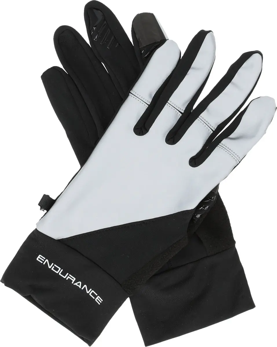 ENDURANCE Hardloop Handschoenen - L - Reflecterend Zwart