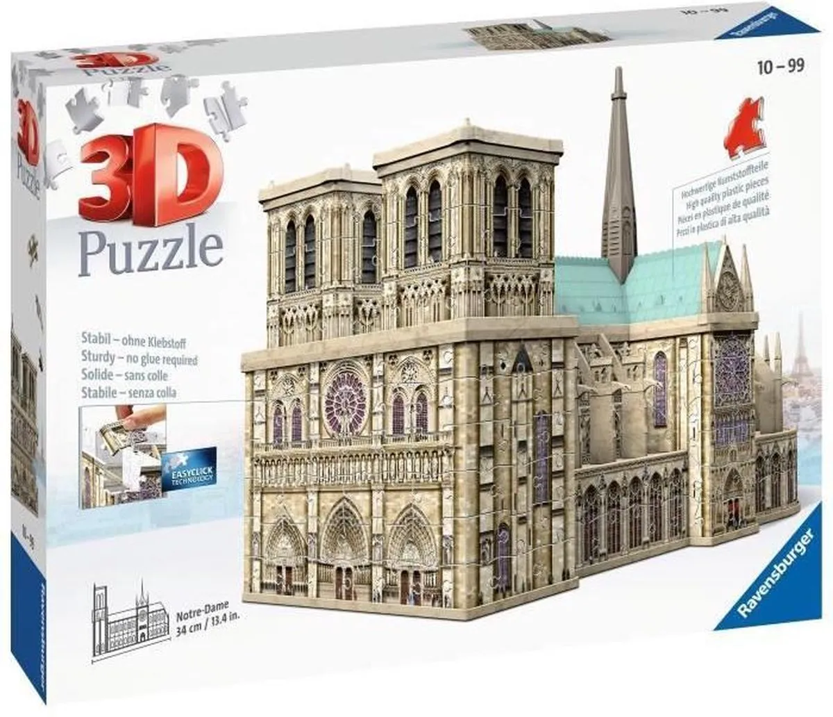 Ravensburger Notre Dame Parijs 3D Puzzel - 216 Stuks - afbeelding 6 van 6