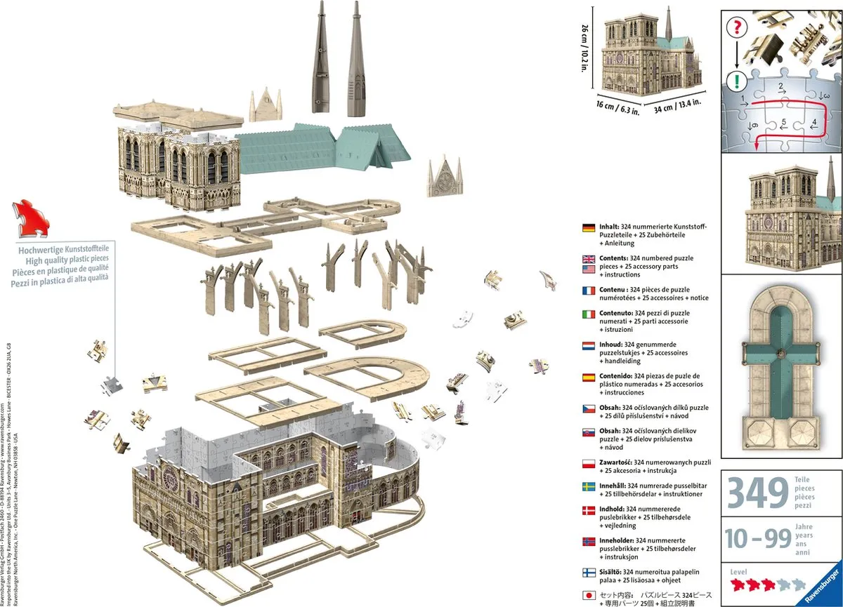 Ravensburger Notre Dame Parijs 3D Puzzel - 216 Stuks