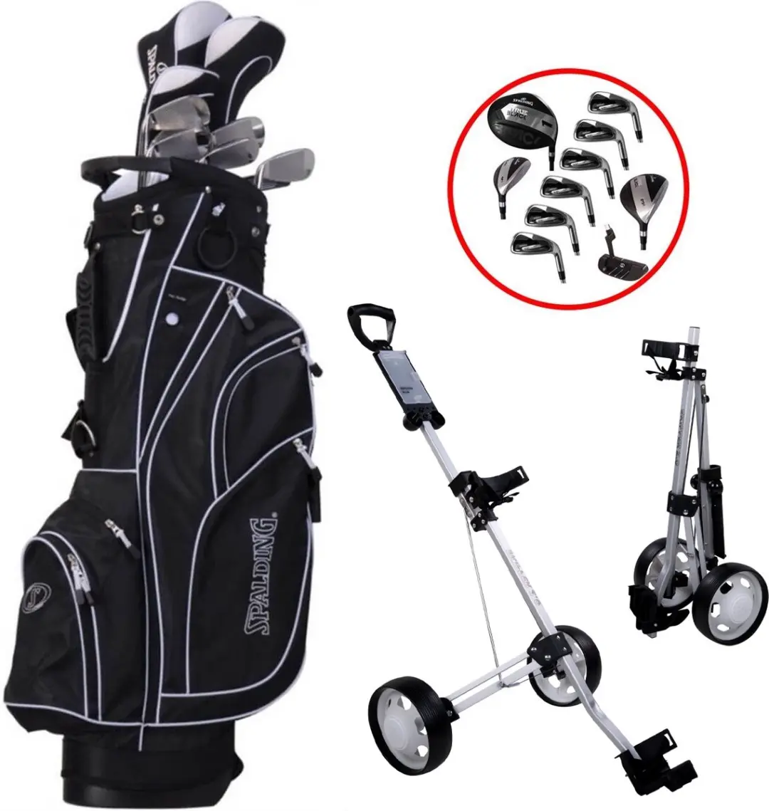 Spalding True Black Complete Golfset met Golftrolley