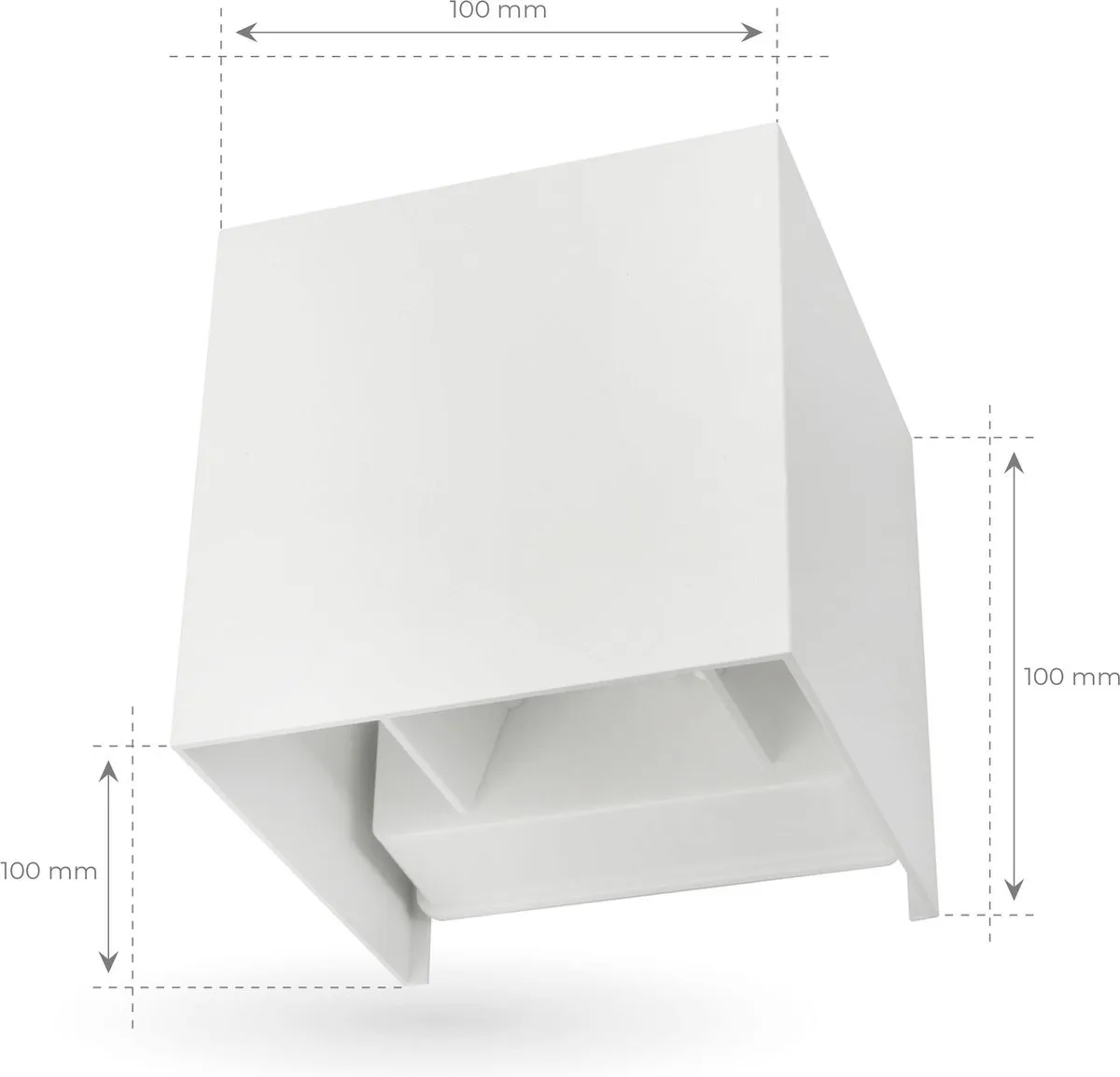 LEDVION Wandlamp Dimbaar 6W 3000K - 2x USB Oplaadbaar - IP54