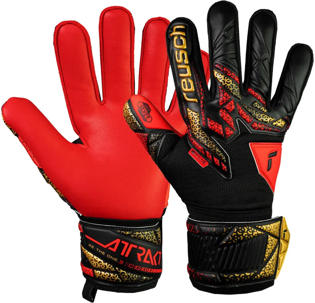 Reusch Attrakt Silver Black Gold Red Keepershandschoenen
