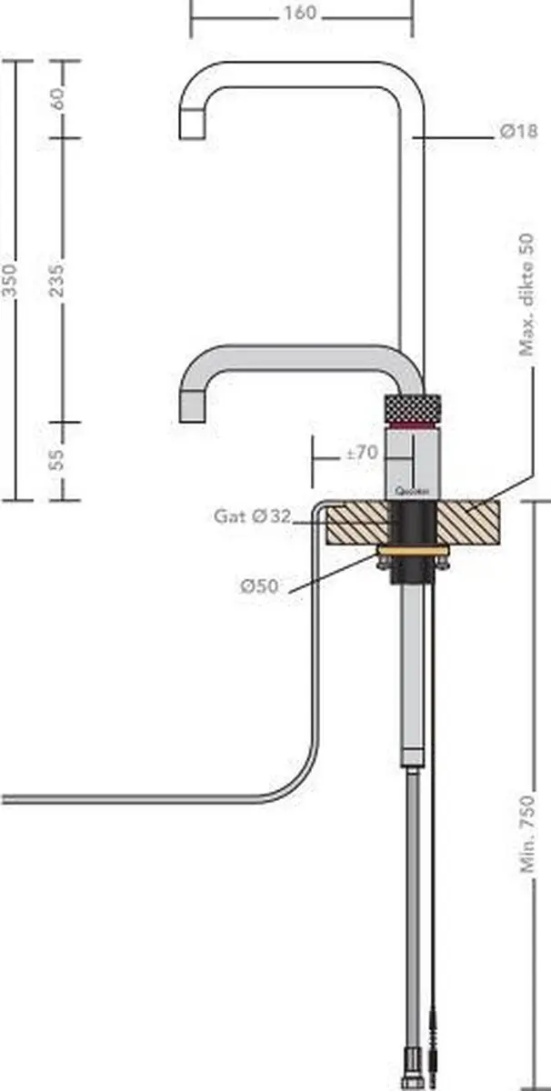 Quooker Nordic Square RVS Losse Kraan 8720823100948 - afbeelding 3 van 3
