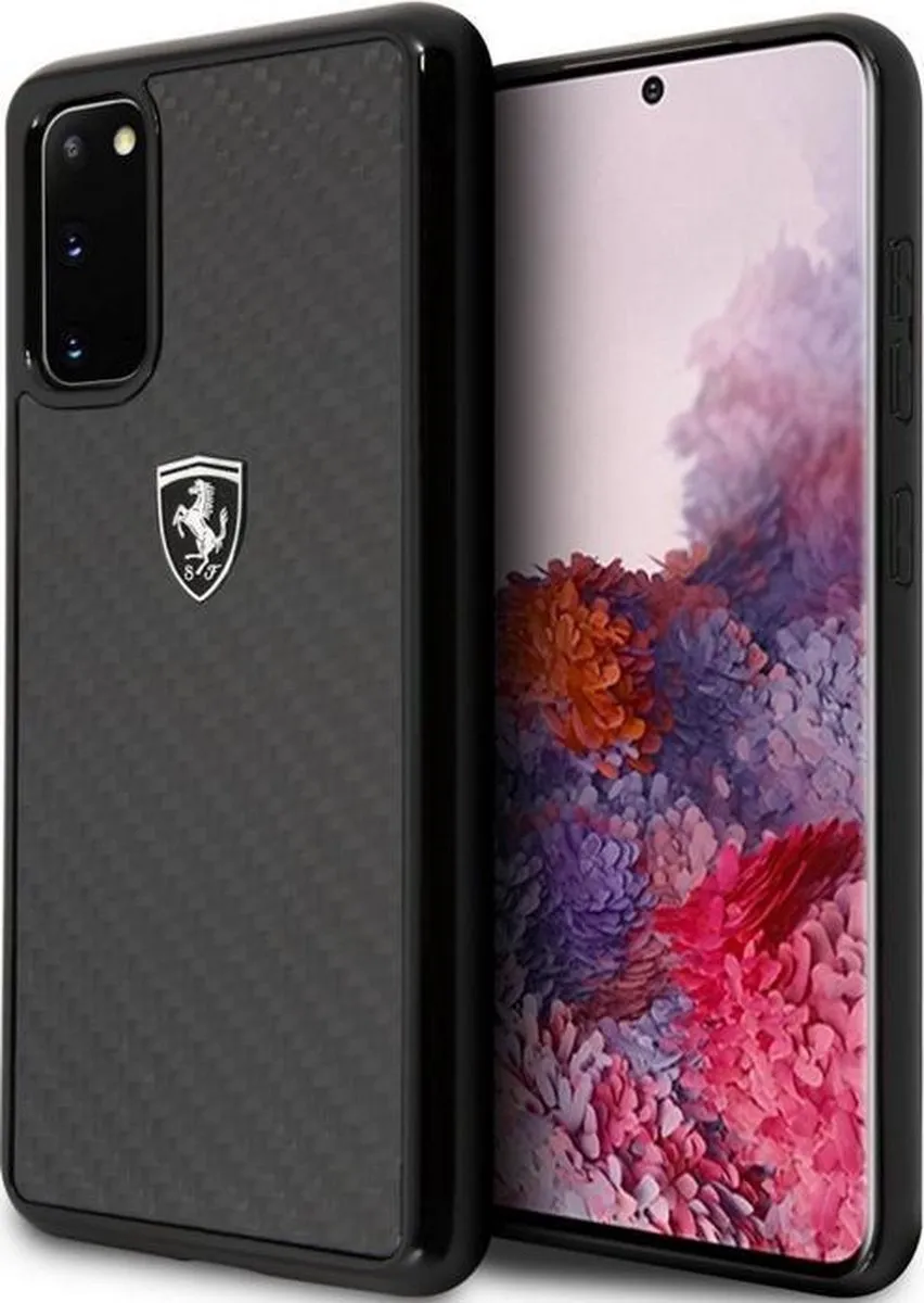 Ferrari SF Carbon Back Case Samsung Galaxy S20 - Zwart