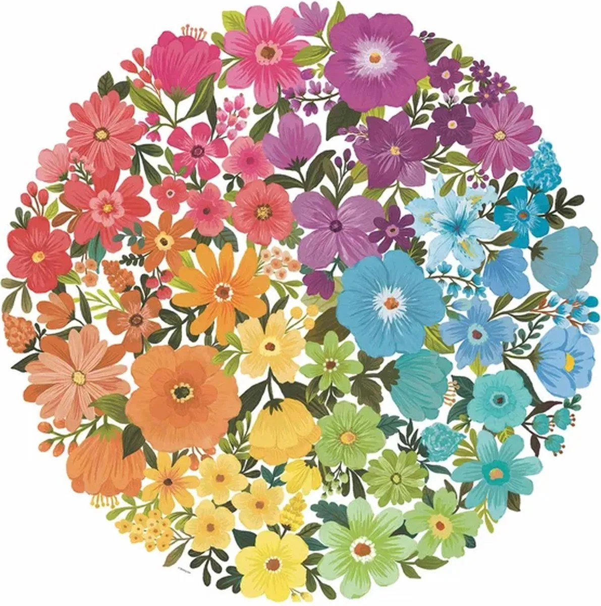Ravensburger Round Puzzle Circle of Colors Flowers 500 Stuks - Multicolor