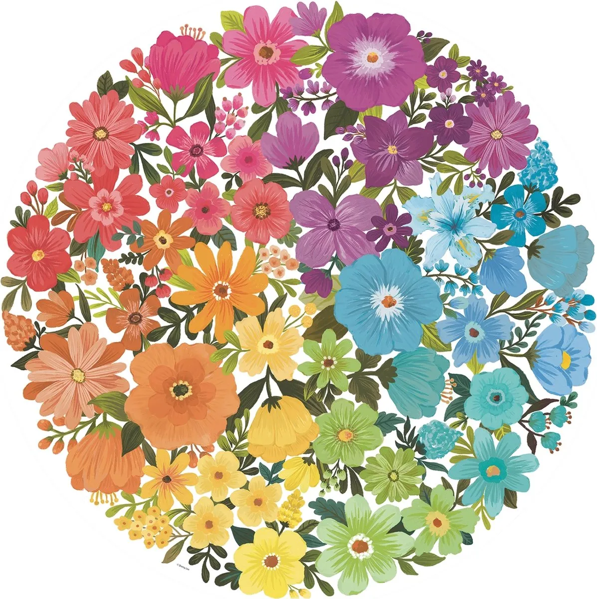 Ravensburger Round Puzzle Circle of Colors Flowers 500 Stuks - Multicolor