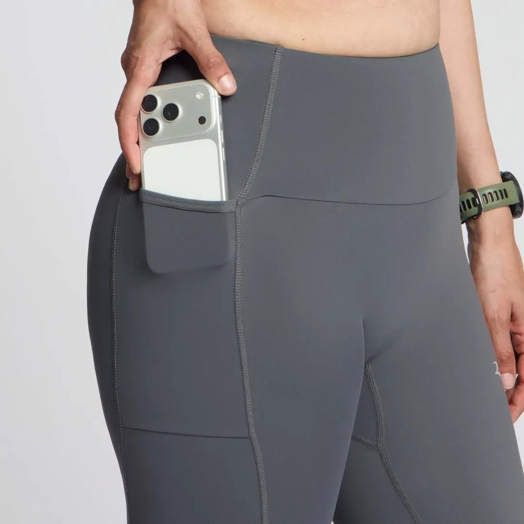 Rogelli Essential Dames Sportlegging - Telefoonzak Grijs