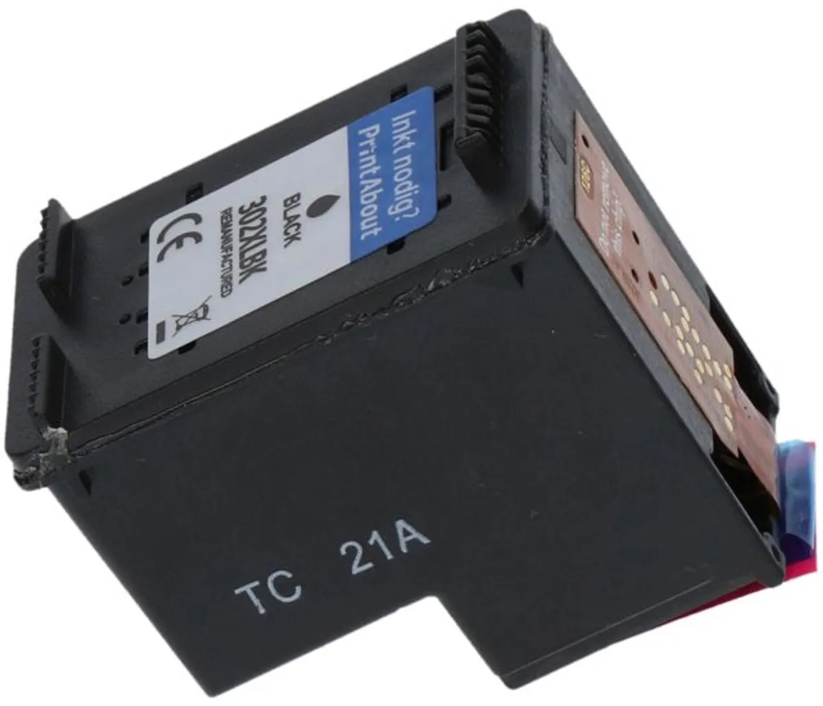 PrintAbout Inktcartridge 302XL F6U68AE - Zwart - 19ml