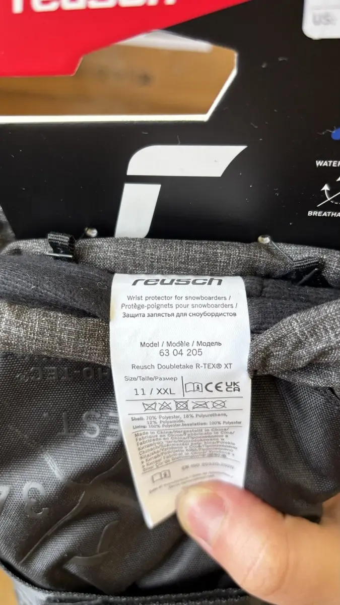 Reusch Doubletake R-TEX XT Snowboardhandschoenen - Polsbescherming - Zwart/Grijs