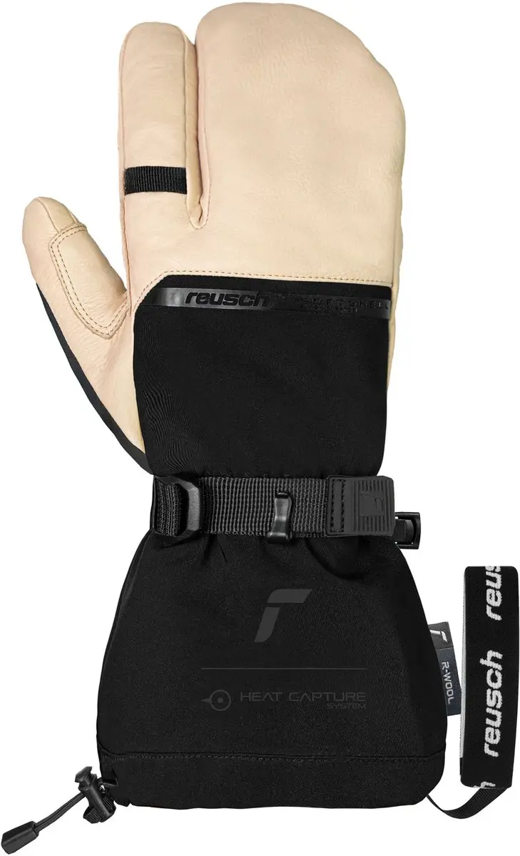 Reusch Duality R-WOOL Lobster 3-Finger Handschoenen - Beige/Zwart - afbeelding 3 van 6