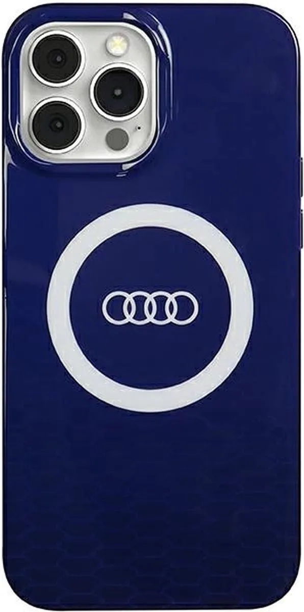Audi IML Big Logo Hoesje - Blauw - MagSafe - iPhone 13 Pro Max