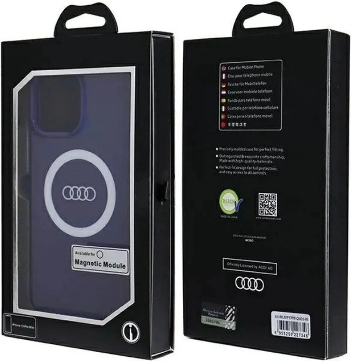 Audi IML Big Logo Hoesje - Blauw - MagSafe - iPhone 13 Pro Max