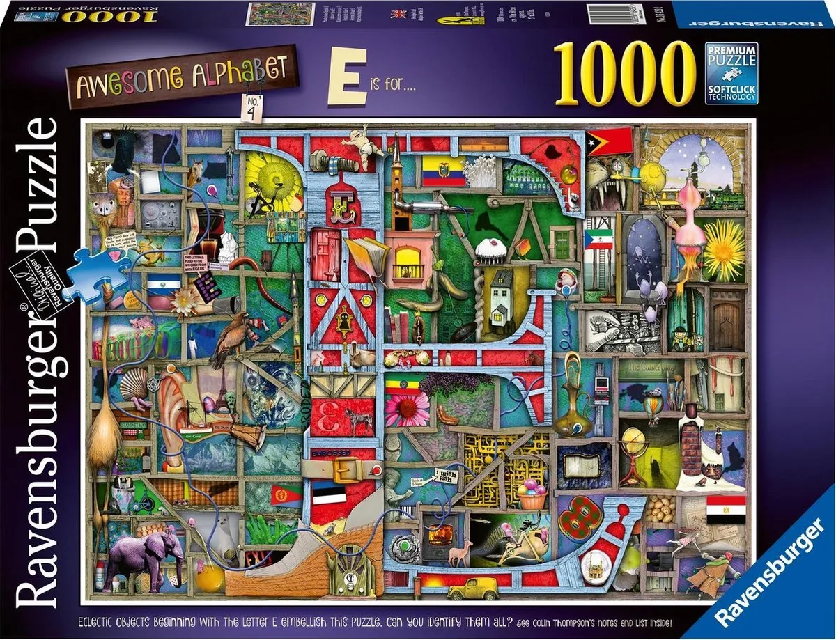 Ravensburger Awesome Alphabet E & F Legpuzzel 1000 Stuks - Multicolor