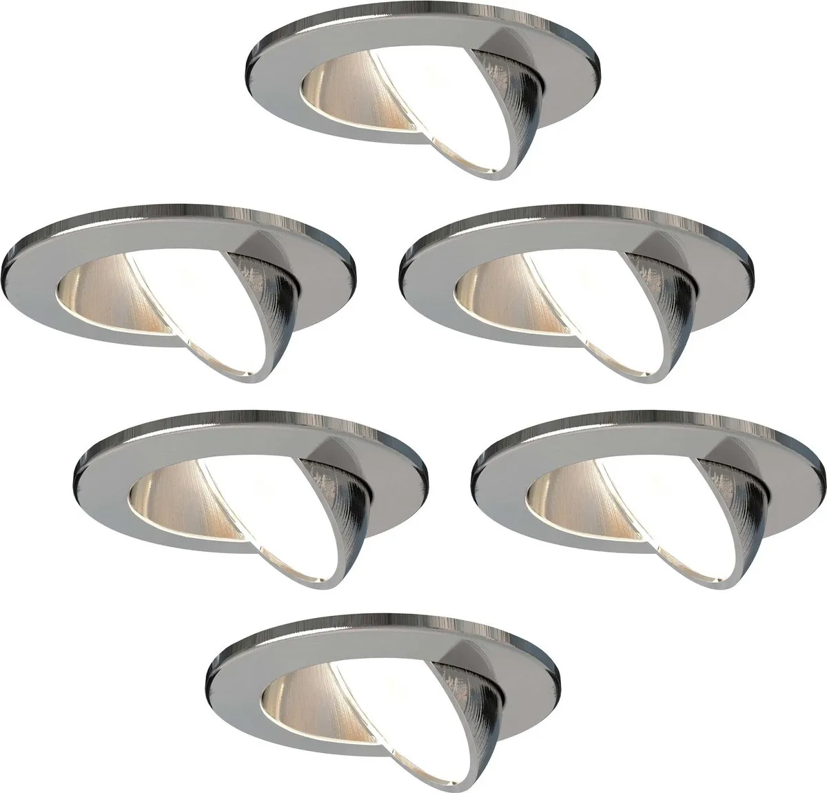 Ledvion - 6X LED Inbouwspot - RVS - Dimbaar - 5W - IP65 - CCT - COB - Ø75mm