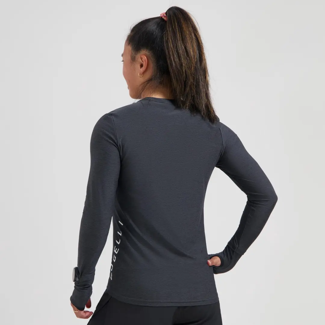 Rogelli Essential Dames Hardloopshirt Lange Mouw L - Zwart - afbeelding 4 van 6