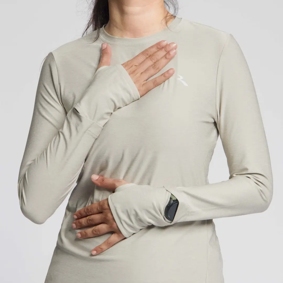 Rogelli Essential Dames Hardloopshirt Lange Mouw S - Zand - afbeelding 5 van 6