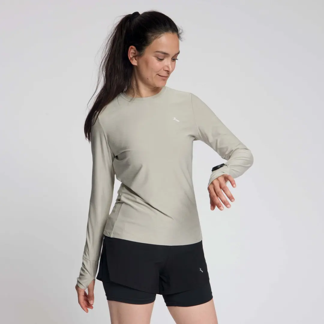 Rogelli Essential Dames Hardloopshirt Lange Mouw S - Zand - afbeelding 3 van 6