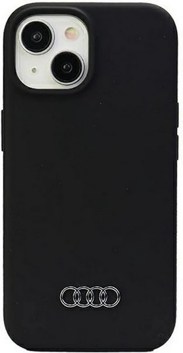 Audi Silicone Back Case voor iPhone 15 Plus - Zwart