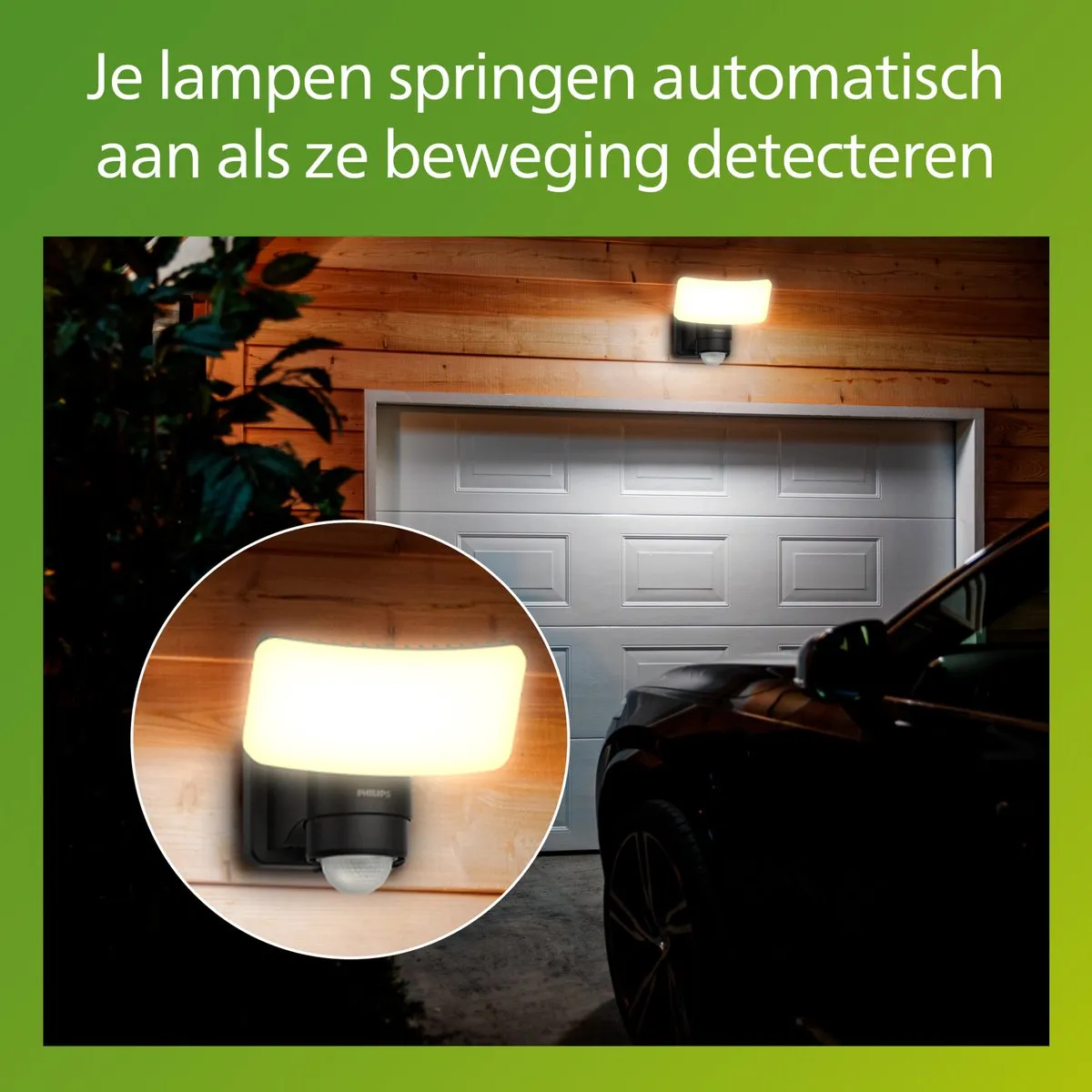 Philips Tylus Beveiligingslamp Solar - 6W - Zwart
