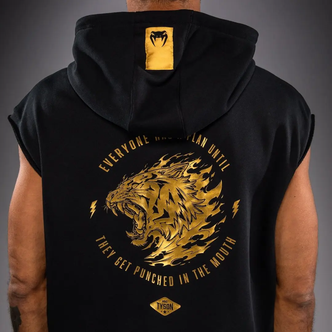 Venum Mike Tyson Tiger Mouwloze Hoodie - L - Zwart/Goud
