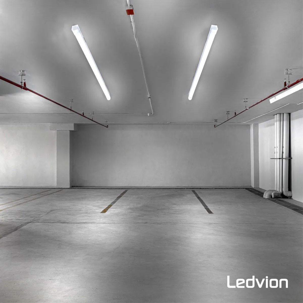 Ledvion 3x LED TL Armatuur 150cm 48W 6500K - IP65 - Grijs - afbeelding 6 van 6