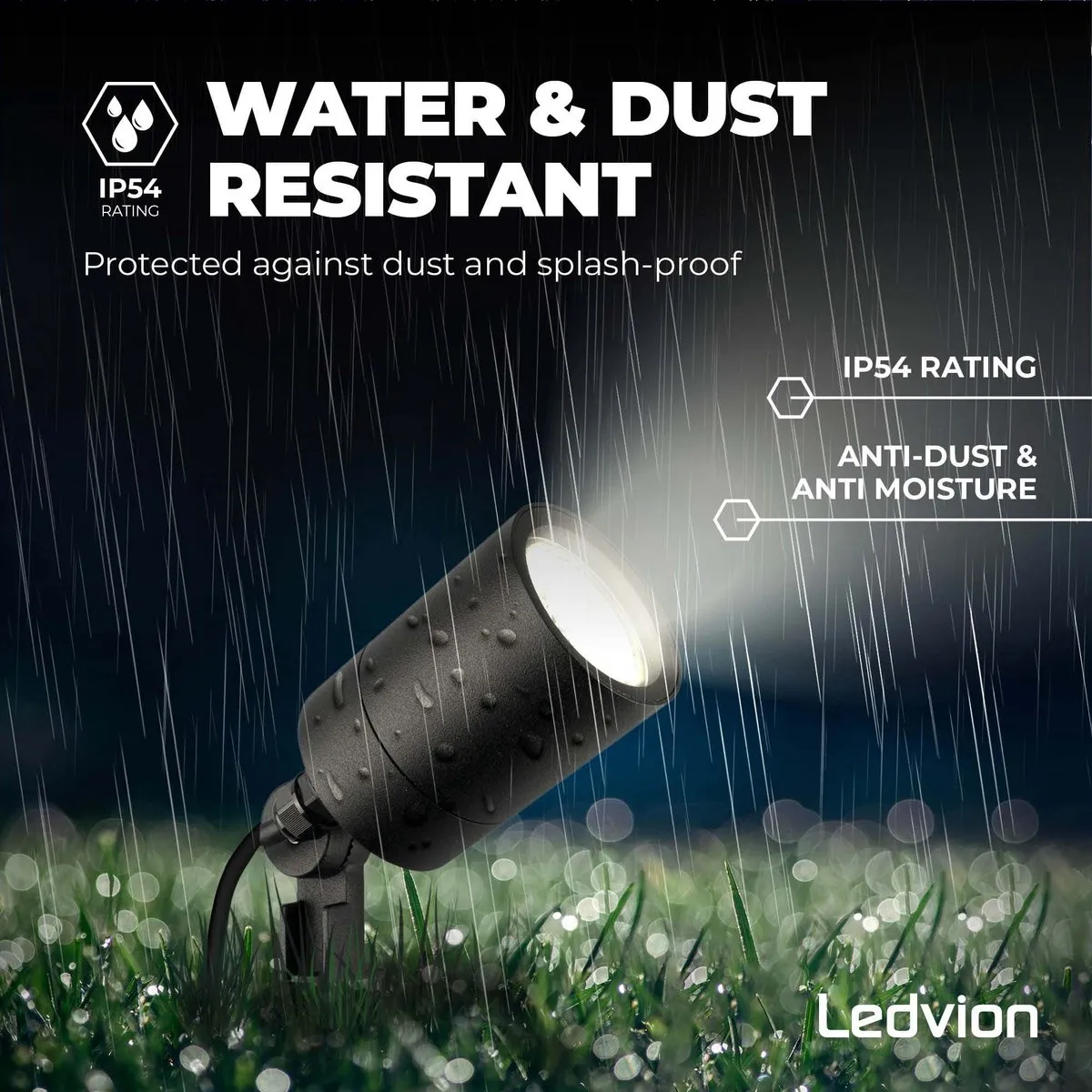 Ledvion LED Prikspots 5W 4000K - Zwart