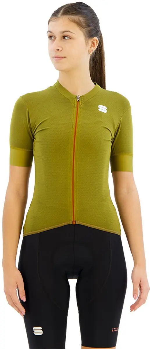 Sportful Monocrom Korte Mouw Wielertrui Groen M Vrouw