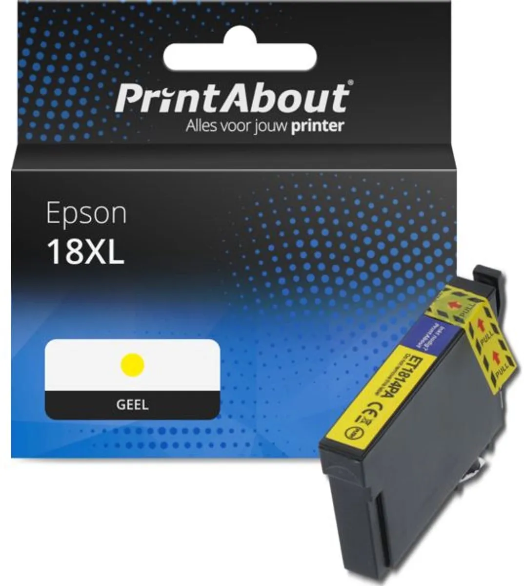 PrintAbout Inktcartridge C13T18144012 Geel