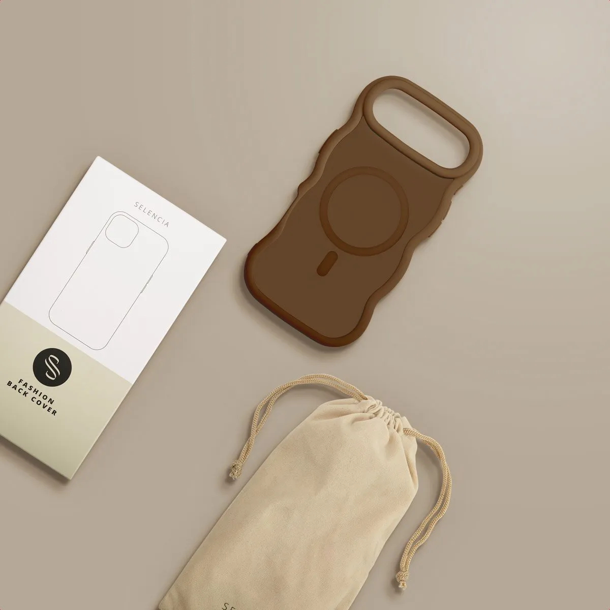 Selencia Wavy Case iPhone 17 Air - Mocha Brown