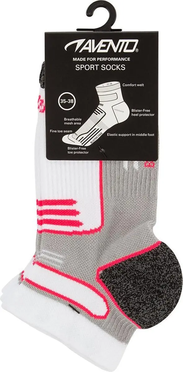 Avento Sport Enkelsokken Dames - 2 Stuks - Wit/Roze