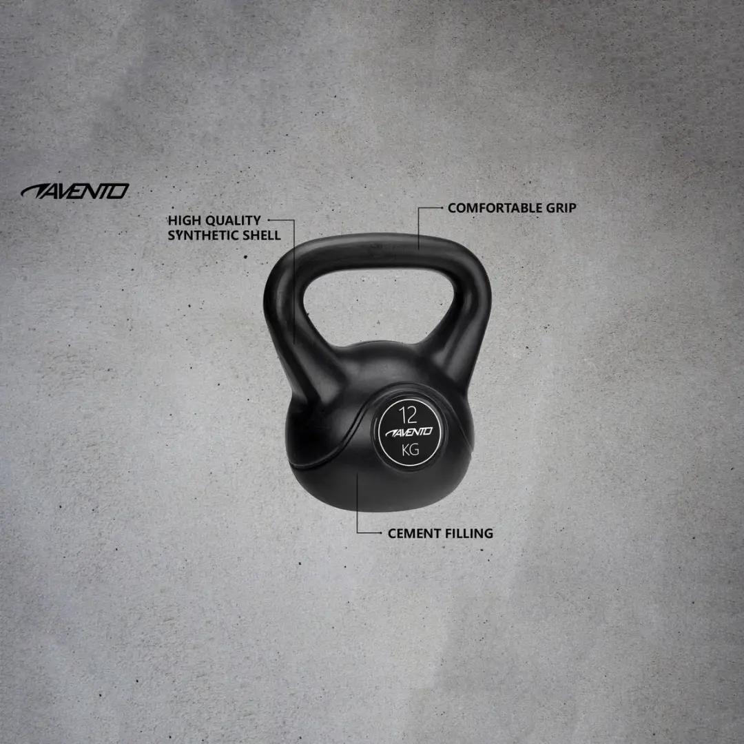 Avento Kettlebell 12kg - Zwart