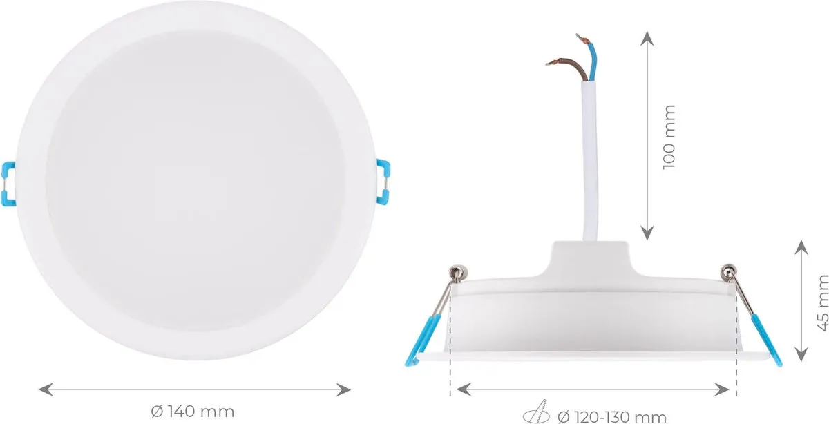 LEDVION LED Inbouwspot Ø140mm 12W 4000K - Wit