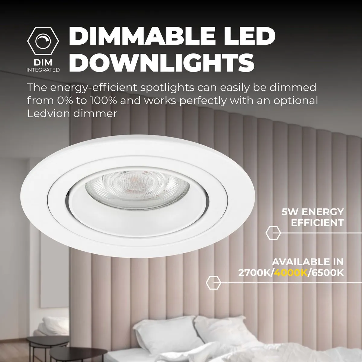 LEDVION 3X Tokyo Inbouwspot 3W 4000K - 3 Stuks