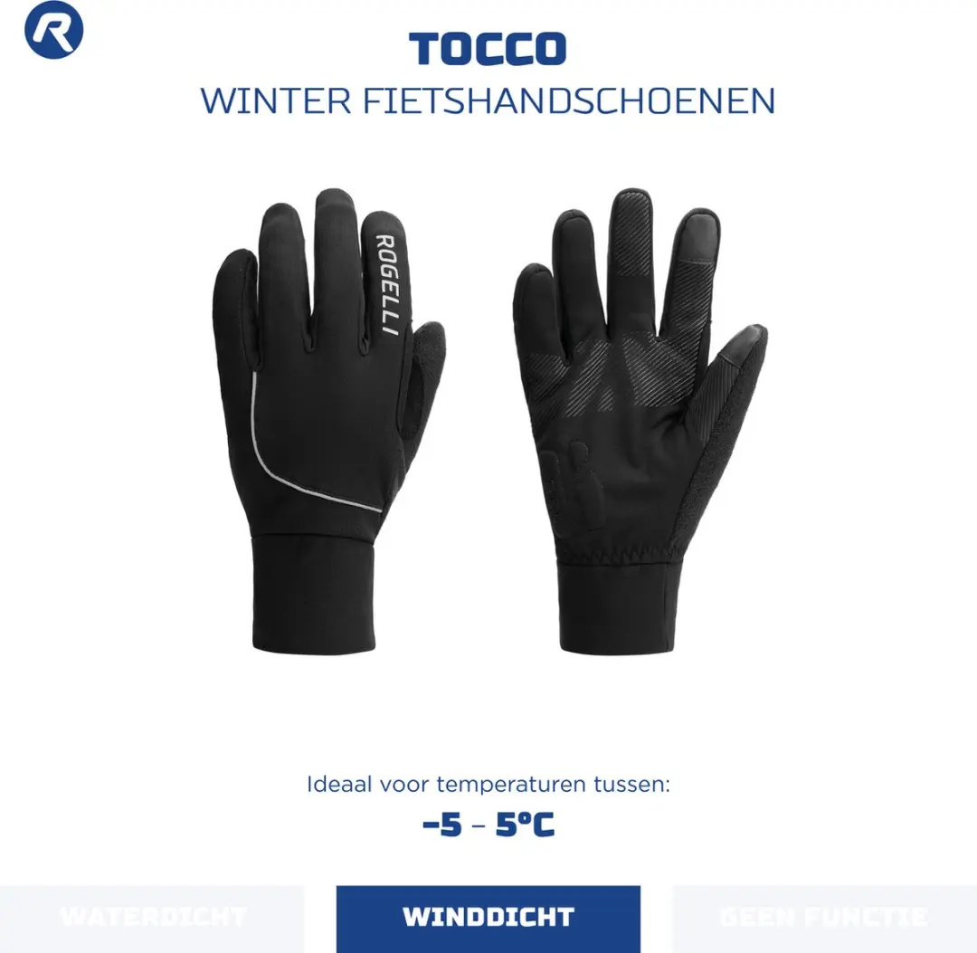 Rogelli Tocco Heren Fietshandschoenen - Zwart - S - afbeelding 2 van 6