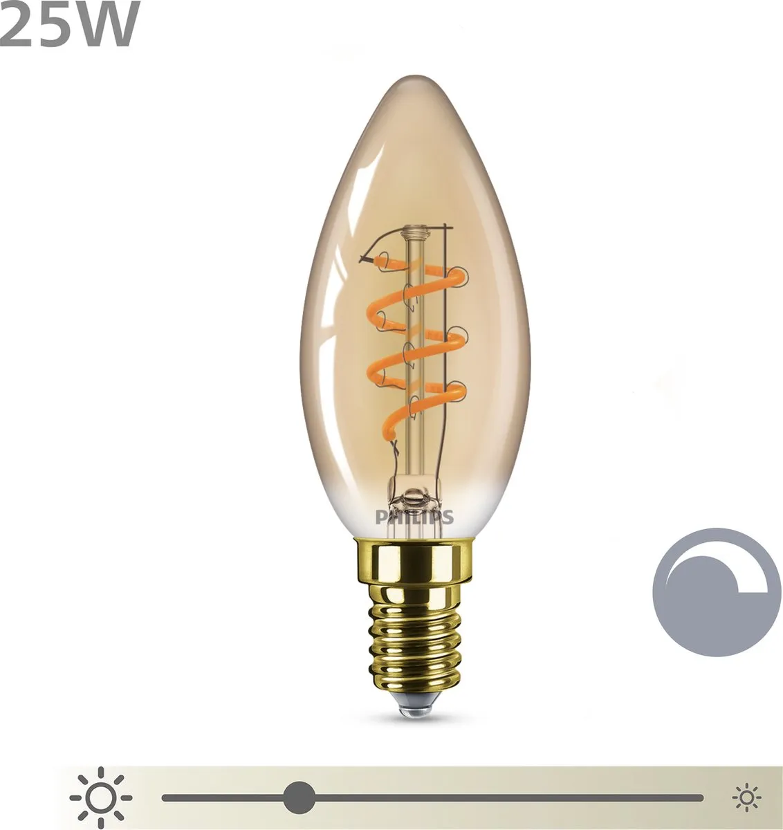 Philips Vintage LED Kaarslamp - 25W - 2200K - E14 - Amber