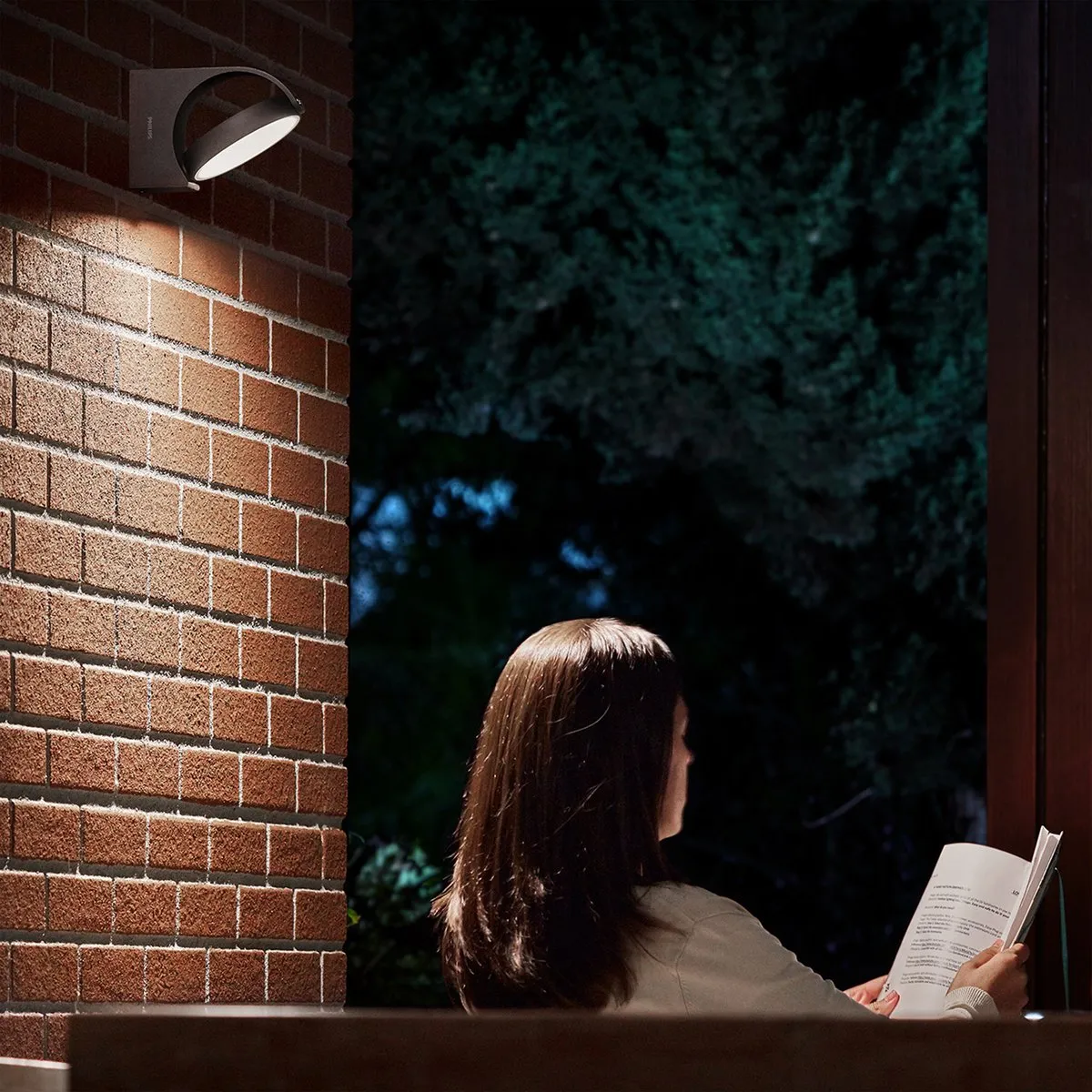 Philips LED Mimosa Wandlamp 7W - Antraciet - Warmwit - afbeelding 6 van 6