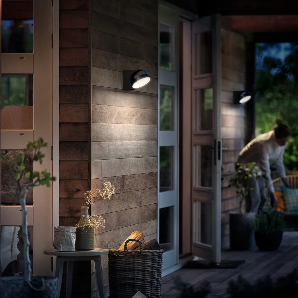 Philips LED Mimosa Wandlamp 7W - Antraciet - Warmwit
