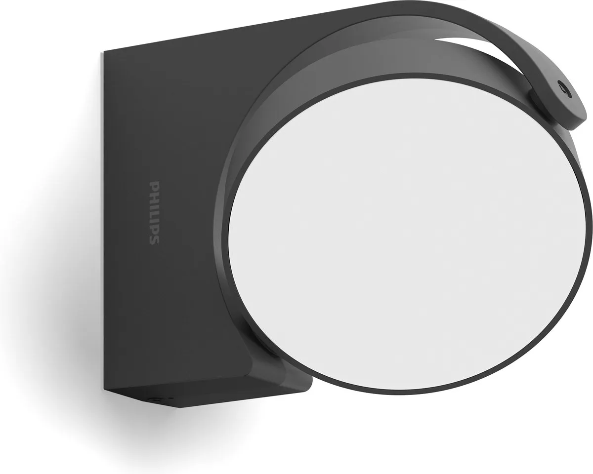 Philips LED Mimosa Wandlamp 7W - Antraciet - Warmwit