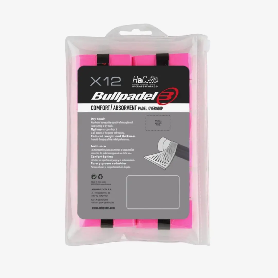 Bullpadel GB-1600 Overgrip - 12 Stuks Roze Neon - afbeelding 2 van 3